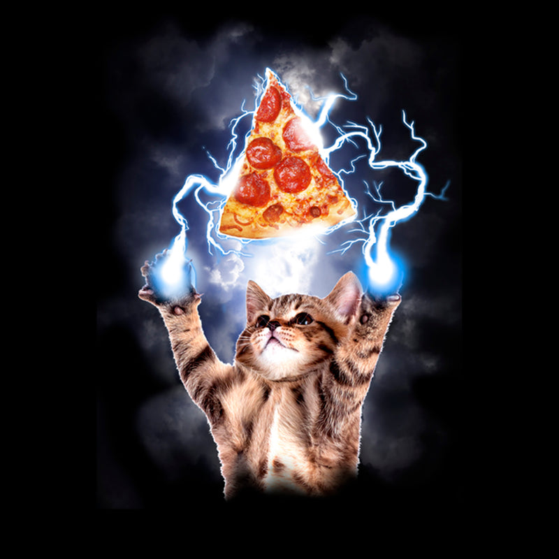 Boy's Lost Gods Cat Pizza Lightning Power T-Shirt