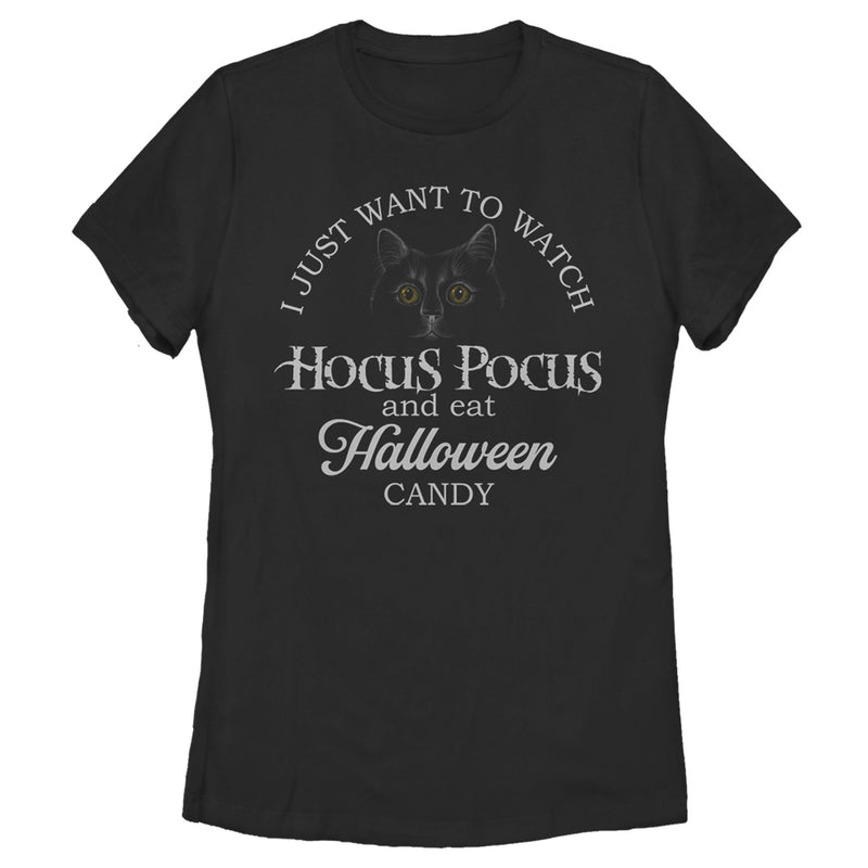 Women's Hocus Pocus Just Want to Eat Halloween Candy T-Shirt