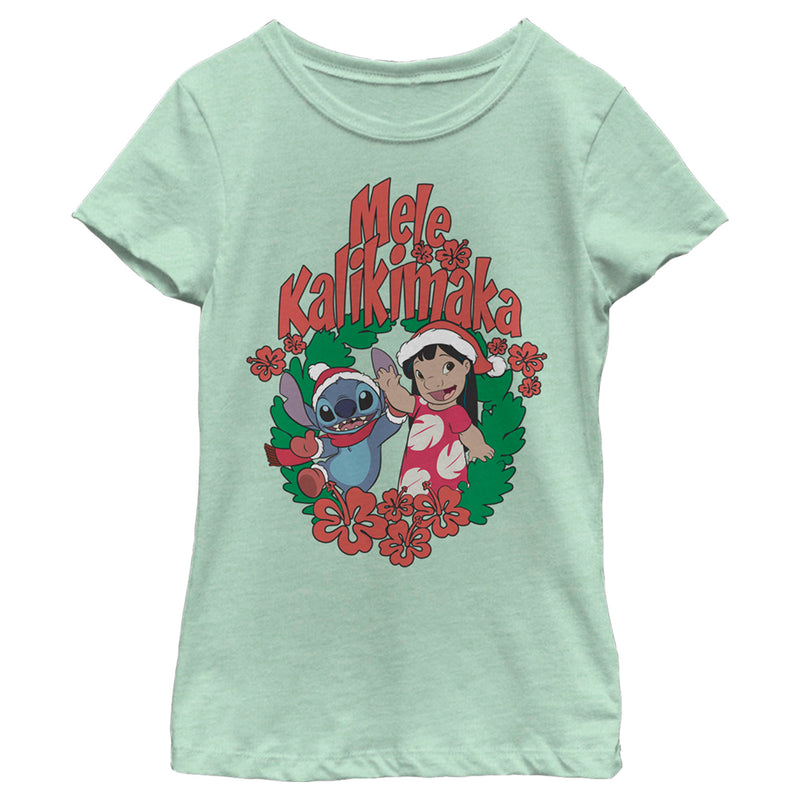 Girl's Lilo & Stitch Mele Kalikimaka Christmas T-Shirt
