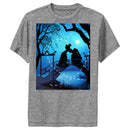 Boy's Lady and the Tramp Kissing in the Moonlight Silhouette Performance Tee