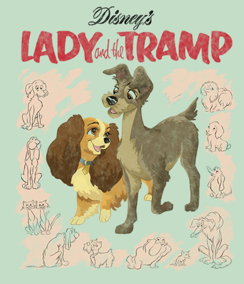 Girl's Lady and the Tramp Retro Movie Cover T-Shirt