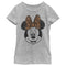 Girl's Mickey & Friends Minnie Mouse Cheetah Print Bow T-Shirt