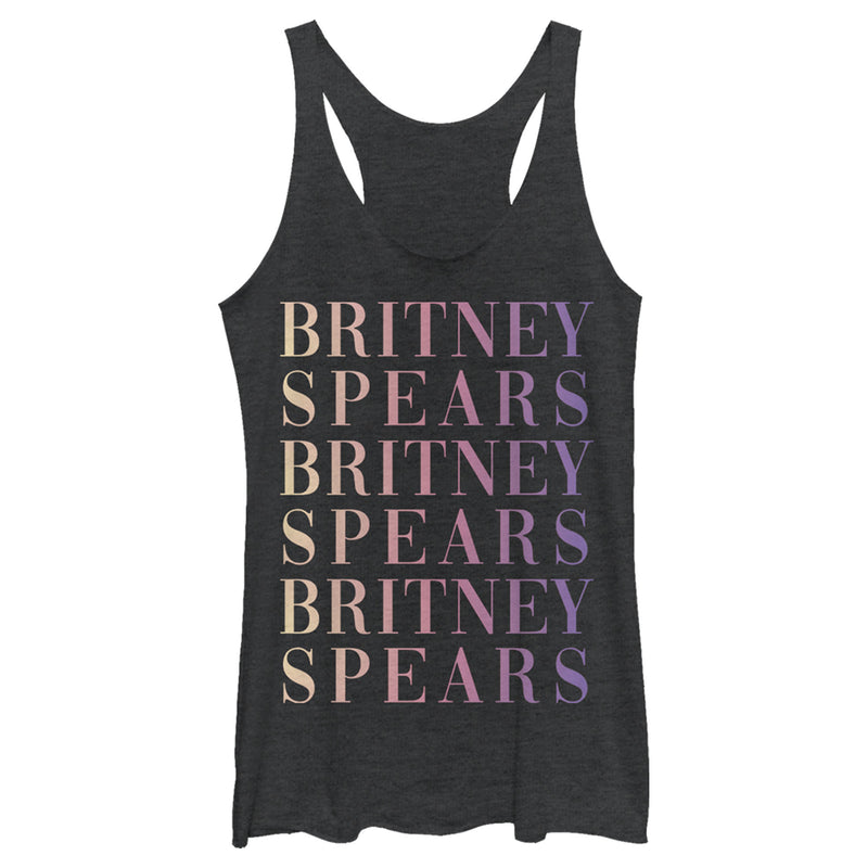 Women's Britney Spears Name Stack Racerback Tank Top