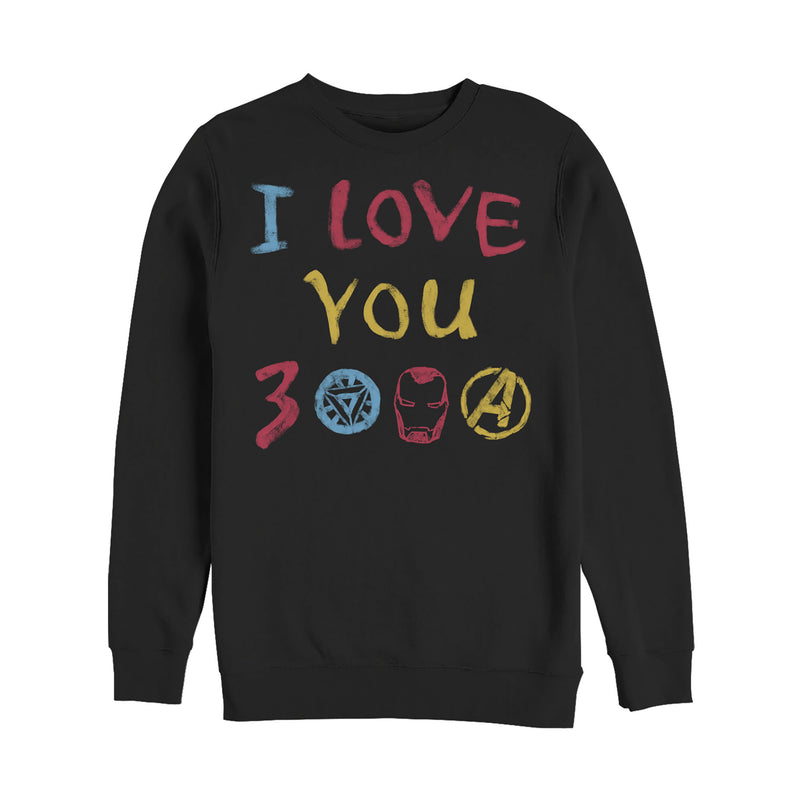 Men's Marvel Love You 3000 Crayon Print Sweatshirt
