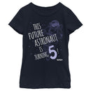 Girl's NASA This Future Astronaut Is Turning 5 Outline Sketch T-Shirt
