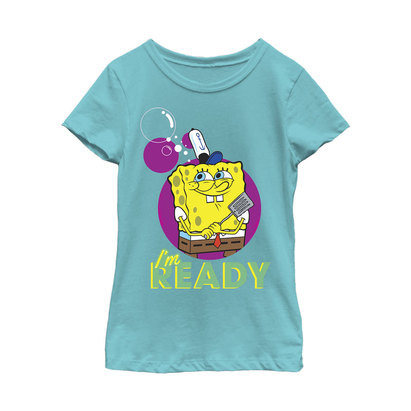 Girl's SpongeBob SquarePants I'm Ready Burger Chef T-Shirt