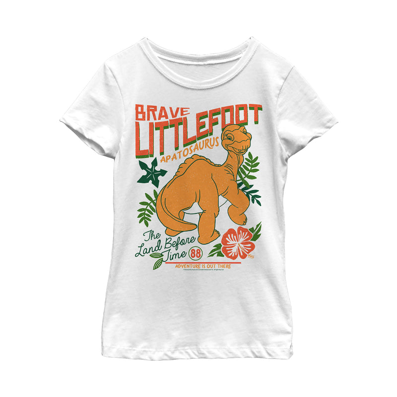 Girl's The Land Before Time Tropical Littlefoot Poster T-Shirt