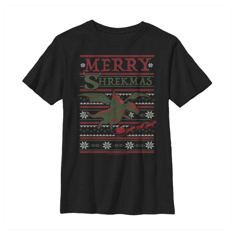 Boy's Shrek Ugly Christmas Shrekmas T-Shirt