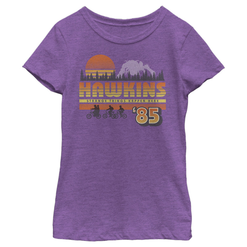 Girl's Stranger Things Retro Hawkins Bikers T-Shirt