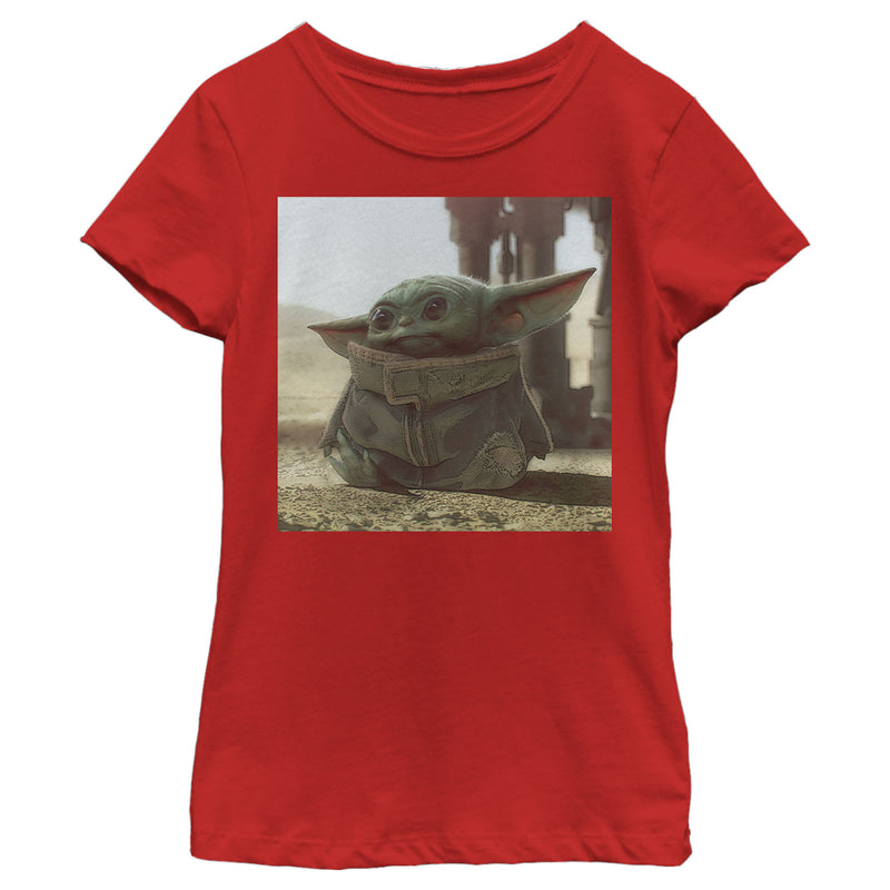 Girl's Star Wars: The Mandalorian The Mandalorian The Child Square Frame T-Shirt