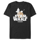 Men's Star Wars: The Mandalorian Bounty Hunter and The Child Silhouette T-Shirt