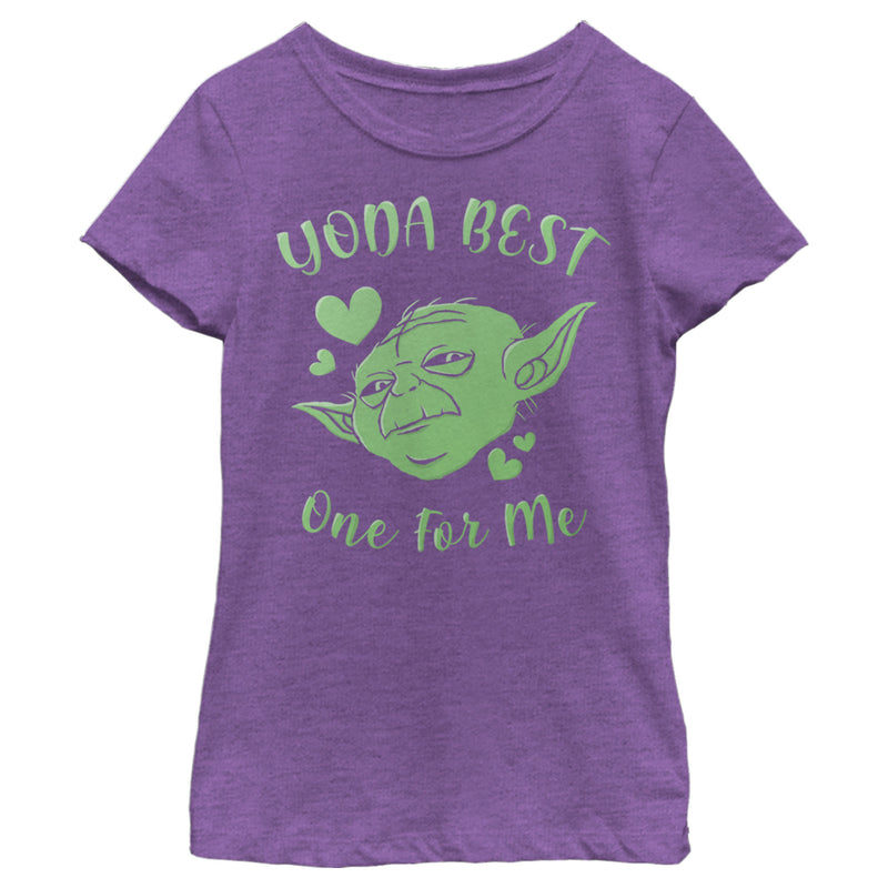Girl's Star Wars Valentine's Day Yoda Best One for Me T-Shirt