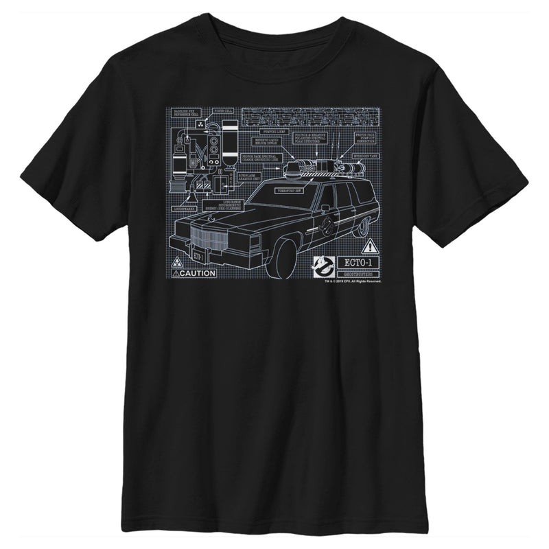 Boy's Ghostbusters Ecto-1 Blueprint T-Shirt
