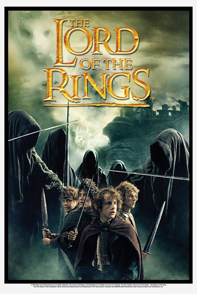 Women's The Lord of the Rings Fellowship of the Ring Four Hobbits Movie Poster T-Shirt