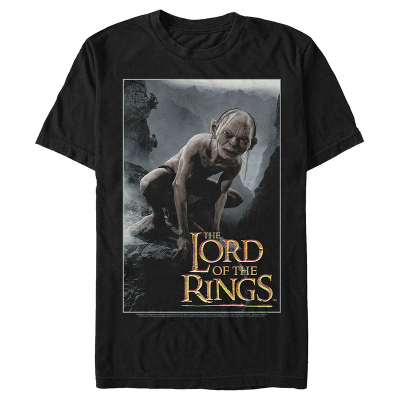 Men's The Lord of the Rings Fellowship of the Ring Gollum Movie Poster T-Shirt