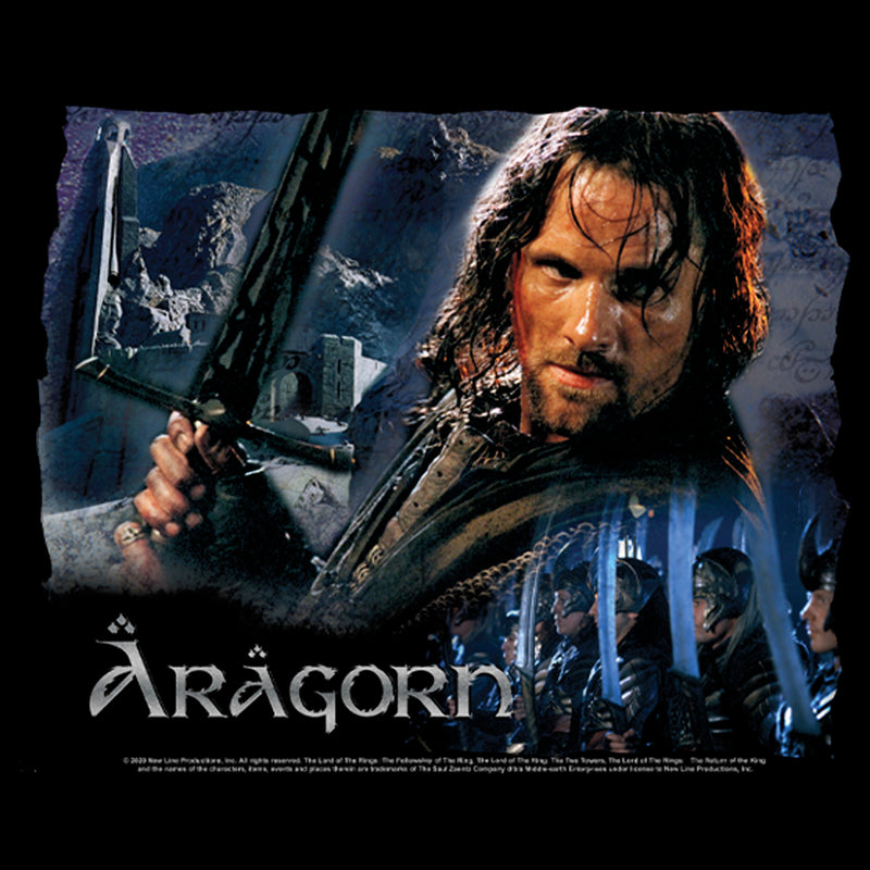 Men's The Lord of the Rings Two Towers Aragorn Ready for Battle T-Shirt