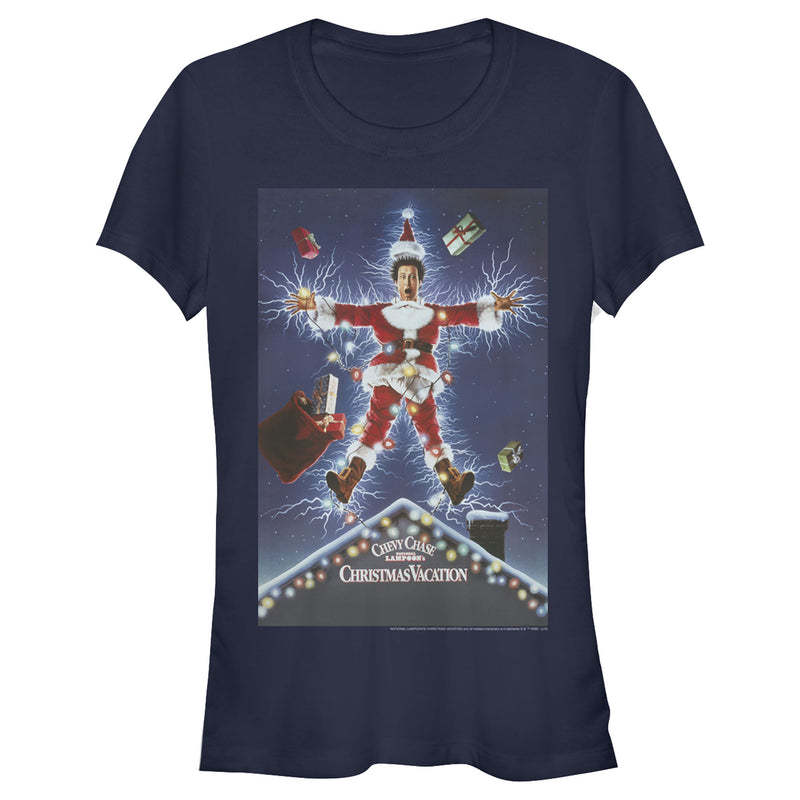 Junior's National Lampoon's Christmas Vacation Electrified Poster T-Shirt