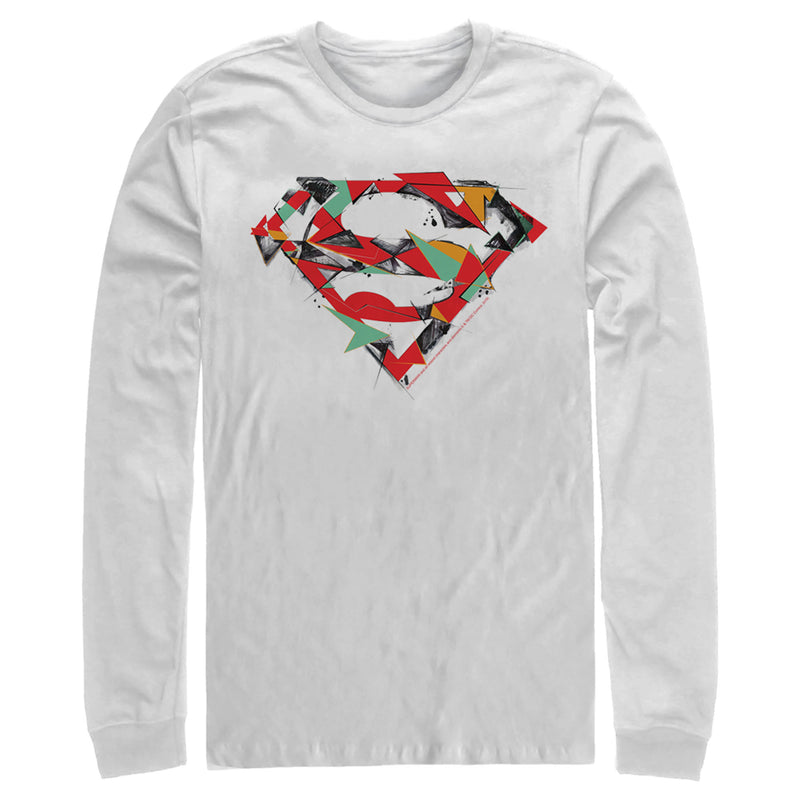 Men's Superman Logo Puzzle Long Sleeve Shirt