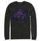 Men's Superman Hero Graffiti Neon Print Long Sleeve Shirt