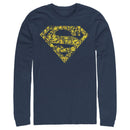 Men's Superman Logo Icon Collage Long Sleeve Shirt