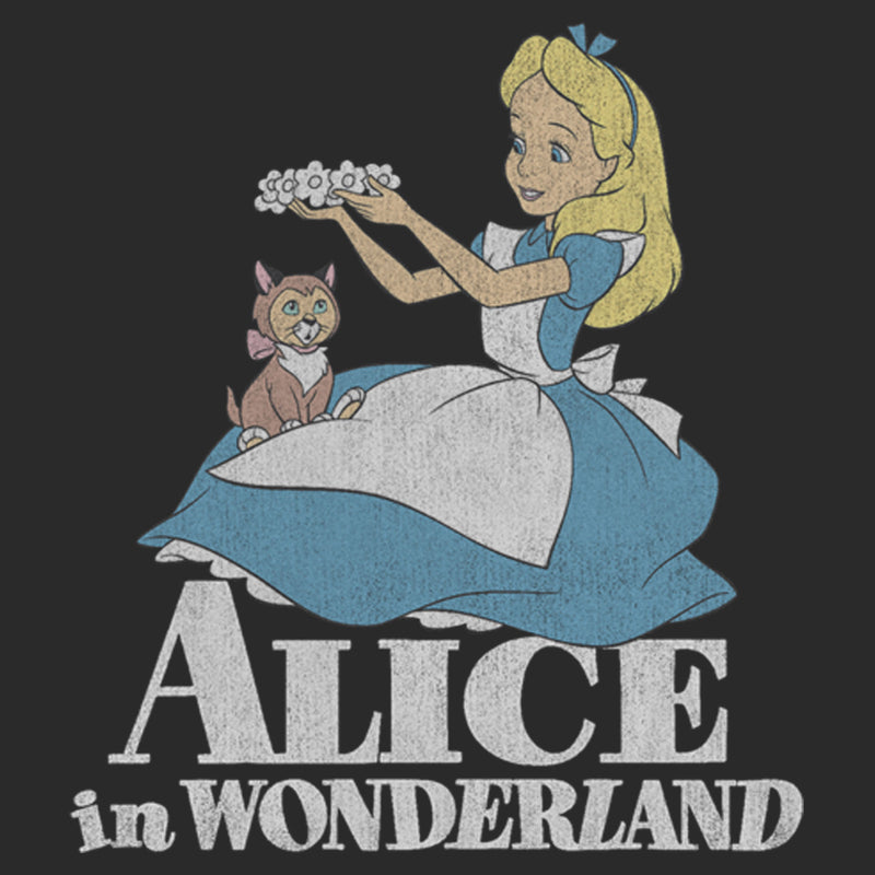 Junior's Alice in Wonderland Distressed Alice and Dinah Sweatshirt