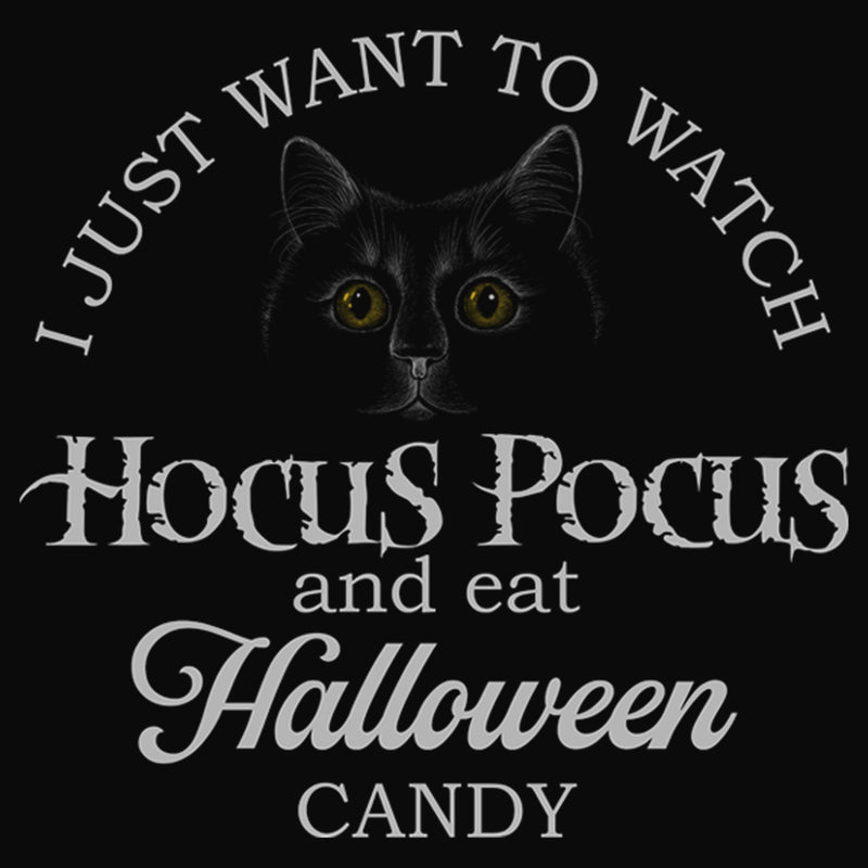 Junior's Hocus Pocus Just Want to Eat Halloween Candy Cowl Neck Sweatshirt