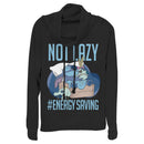 Junior's Lilo & Stitch Not Lazy, Saving Energy Cowl Neck Sweatshirt