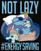 Junior's Lilo & Stitch Not Lazy, Saving Energy Cowl Neck Sweatshirt