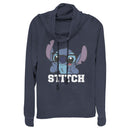 Junior's Lilo & Stitch Silly Black Glasses Cowl Neck Sweatshirt