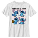 Boy's Lilo & Stitch The 4 Stages of Coffee T-Shirt