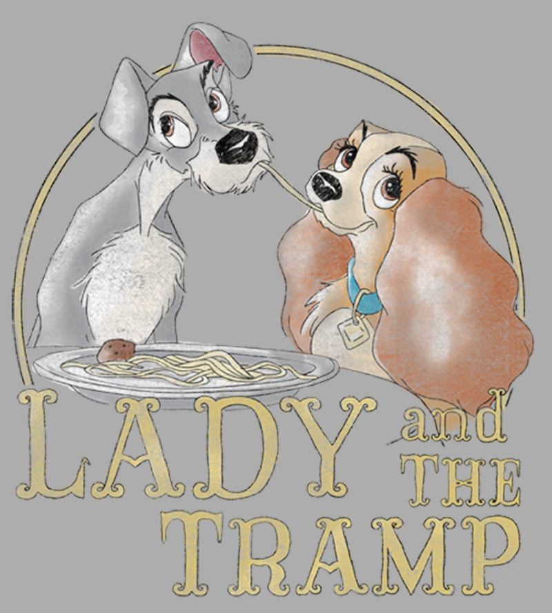Boy's Lady and the Tramp Spaghetti Kiss Title Scene T-Shirt