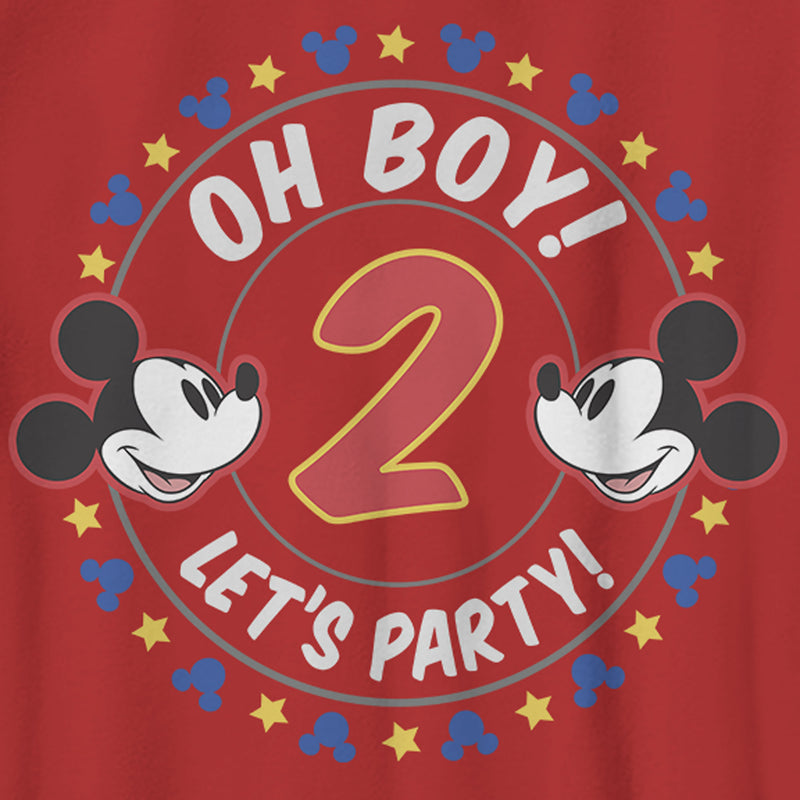 Boy's Mickey & Friends 2nd Birthday Oh Boy Let's Party Mickey T-Shirt
