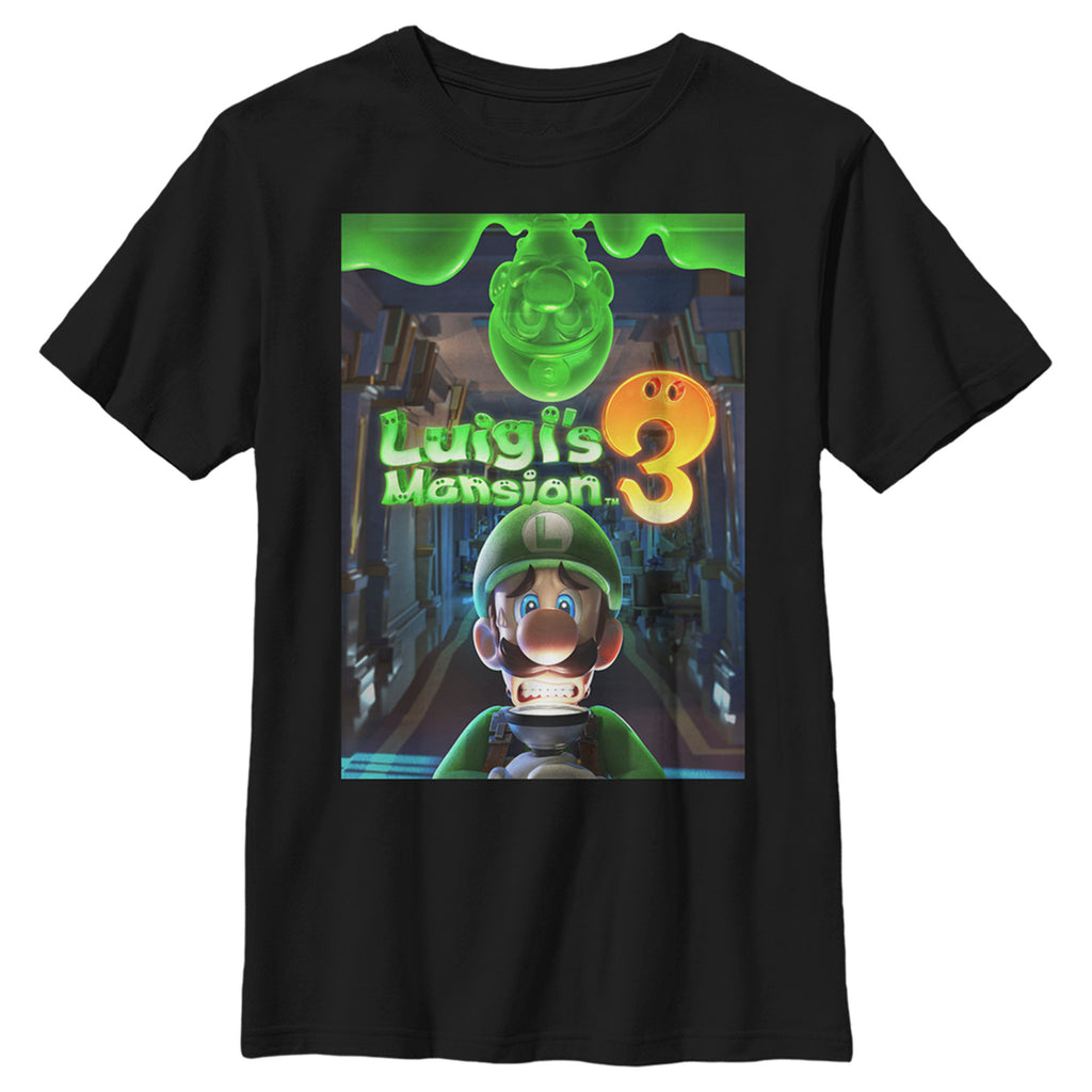 Boy\'s Nintendo Mansion Luigi\'s Sun Poster T-Shirt 3 – Fifth