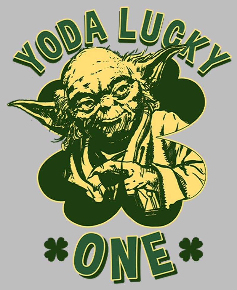 Men's Star Wars St. Patrick's Day Yoda Lucky One Long Sleeve Shirt