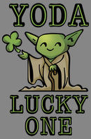 Boy's Star Wars St. Patrick's Day Cartoon Yoda Lucky One Performance Tee