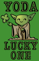 Boy's Star Wars St. Patrick's Day Cartoon Yoda Lucky One T-Shirt