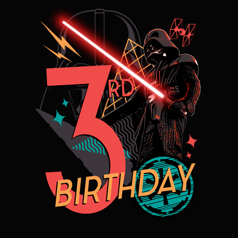 Toddler's Star Wars Darth Vader 3rd Birthday Abstract Background T-Shirt