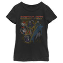 Girl's Batman Gotham City Villains Circles Distressed T-Shirt