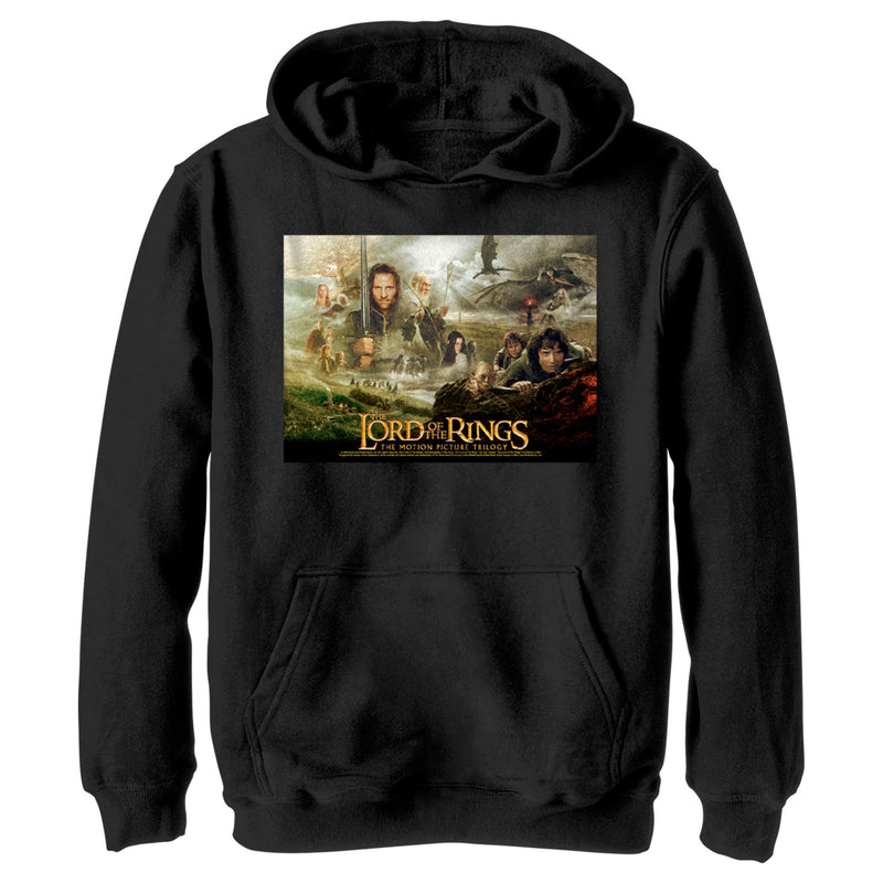 Boy's The Lord of the Rings Fellowship of the Ring Trilogy Movie Poster Pull Over Hoodie