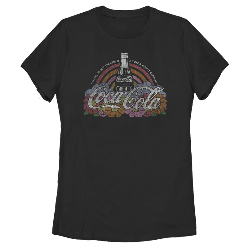Women's Coca Cola Unity Distressed Rainbow Logo T-Shirt