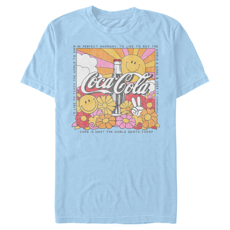 Men's Coca Cola Unity Square Lyrics Logo T-Shirt