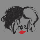 Junior's Cruella Red Lips Logo Cowl Neck Sweatshirt