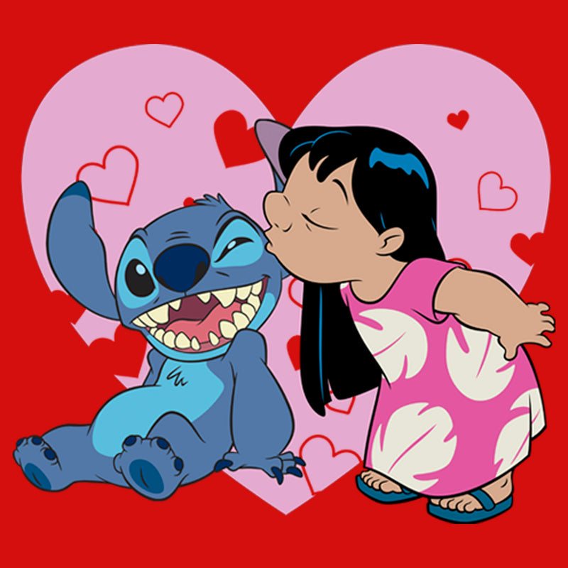 Girl's Lilo & Stitch Valentine's Day Kisses T-Shirt