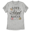 Women's Pound Puppies Love Adopt Rescue T-Shirt