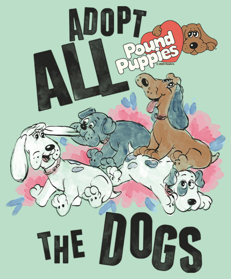 Girl's Pound Puppies Adopt All the Dogs T-Shirt