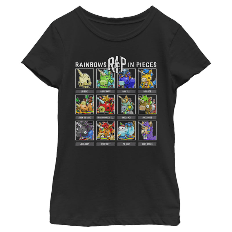 Girl's R.I.P. Rainbows in Pieces Unicorn Bingo T-Shirt