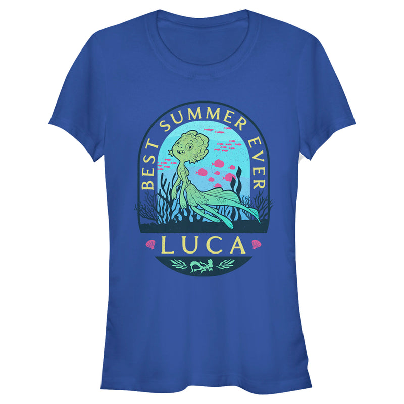 Junior's Luca Best Summer Ever Stamp T-Shirt
