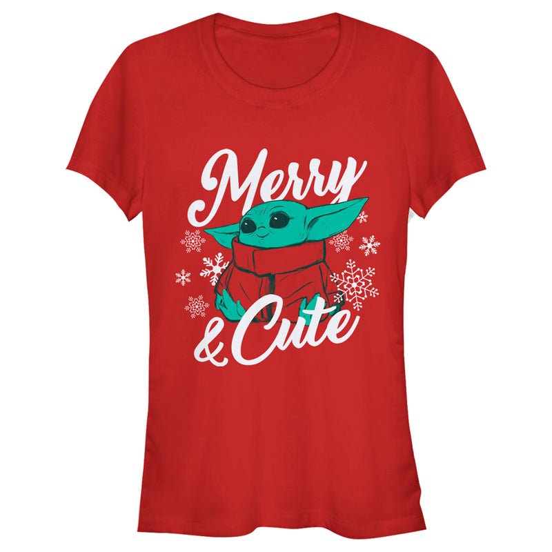 Junior's Star Wars: The Mandalorian Christmas The Child Merry and Cute T-Shirt