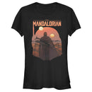 Junior's Star Wars: The Mandalorian Boba Fett Sunset Helmet T-Shirt