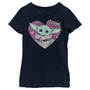 Girl's Star Wars: The Mandalorian Valentine's Day The Child Heart Portrait T-Shirt